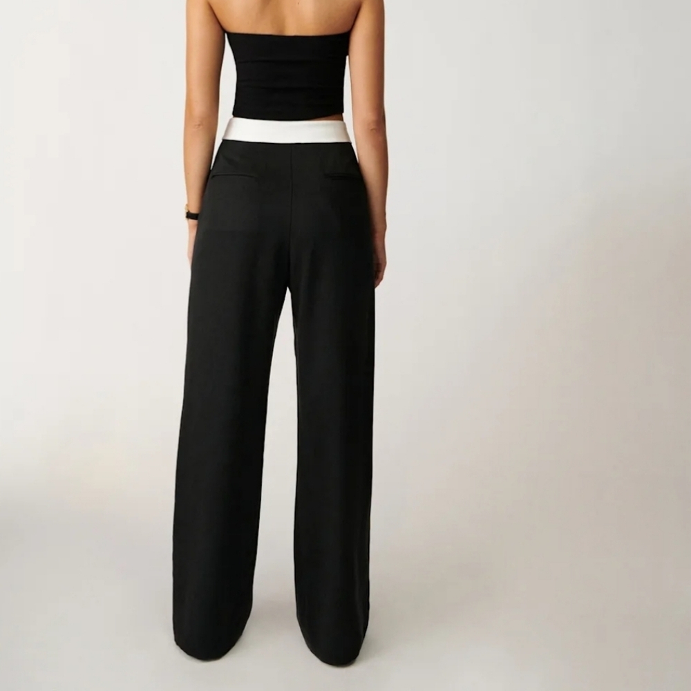 Reformation Stevie Black and White Women's Pants Size 6 - Picture 3 of 16